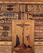 Fra Angelico - paintings - Kreuzigungsszene im Vordergrund