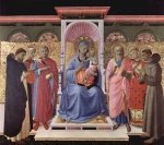 Fra Angelico  - Peintures - Vierge sur le trône avec l'Enfant et les Saints