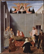 Bild:Tod des Heiligen Nicolaus von Bari und Himmelfahrt der Heiligen
