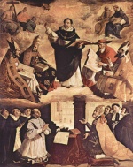 Francisco de Zurbarán - paintings - Apotheose des Heiligen Thomas von Aquin