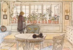 Carl Larsson - Peintures - La fenêtre aux fleurs