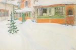 Carl Larsson - Peintures - Le chalet dans la neige