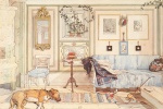 Carl Larsson - Peintures - Le coin de repos dans le salon