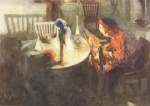 Carl Larsson - Peintures - La rubanière