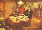 Carl Larsson  - paintings - Unter der Abendlampe