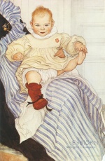 Carl Larsson  - Peintures - Esbjörn Novembre 1900