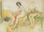 Carl Larsson  - paintings - Auf dem Modelltisch