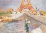 Carl Larsson  - paintings - Der Eiffelturm im Bau
