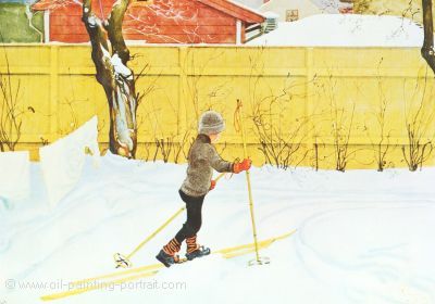 Der Hof in Falun (Esbjoern auf Skiern)