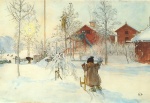 Carl Larsson  - paintings - Der Hof und das Waschhaus