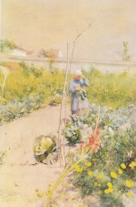 Carl Larsson  - Peintures - Dans le jardin potager