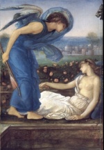 Edward Burne Jones - Peintures - Cupidon trouve Psyché 