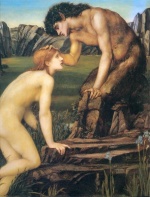 Edward Burne Jones - paintings - Psyche and Pan