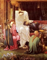 Edward Burne Jones - Peintures - Le dernier sommeil du roi Arthur à Avalon 