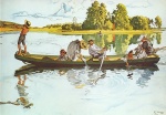 Carl Larsson  - Peintures - Promenade en barque à Dalarna