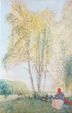 Carl Larsson  - Bilder Gemälde - Unter den Birken