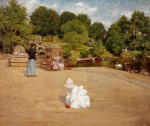 William Merritt Chase - Peintures - Un coin de la terrasse