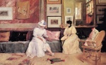 William Merritt Chase - Bilder Gemälde - A Friendly Call