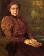 William Merritt Chase - Peintures - Une dame en brun