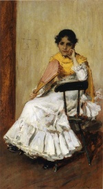 William Merritt Chase - Peintures - Une jeune fille espagnole