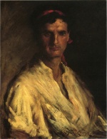 William Merritt Chase - Peintures - Un jeune Romain