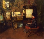 William Merritt Chase - Peintures - Alice dans l´atelier de Shinecock