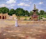 William Merritt Chase - Bilder Gemälde - An Early Stroll in the Park