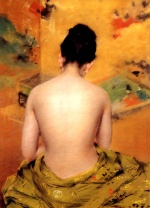 William Merritt Chase - Bilder Gemälde - Back of a Nude