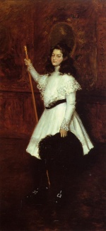William Merritt Chase  - Peintures - Jeune fille en blanc