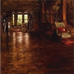 William Merritt Chase  - Peintures - Intérieur du manoir de Oak 
