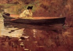 William Merritt Chase  - Peintures - Mme Chase à Prospect Park