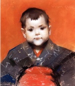 William Merritt Chase  - Peintures - Mon bébé Cosy