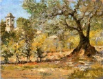 William Merritt Chase  - Bilder Gemälde - Olivenbäume in Florenz