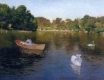 William Merritt Chase  - Peintures - Sur le lac de Central Park