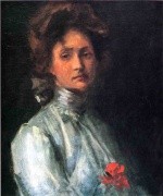 William Merritt Chase  - Peintures - Portrait d'une jeune femme