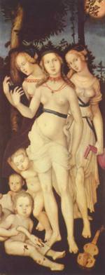 Hans Baldung - painting - Harmony Of The Three Graces
