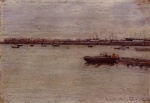 William Merritt Chase  - Peintures - Les quuais de Gowanus Pier