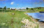 William Merritt Chase  - Peintures - Collines de Shinnecock vues depuis la place  Canoe à Long Island