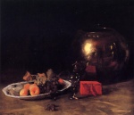 William Merritt Chase  - Peintures - Le grand vase de cuivre