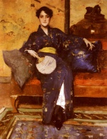 William Merritt Chase  - paintings - The Blue Kimono