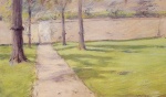William Merritt Chase  - Peintures - Le mur du jardin