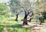 William Merritt Chase  - Peintures - L'oliveraie