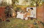 William Merritt Chase  - paintings - The Open Air Breakfast