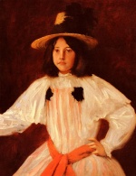William Merritt Chase  - Peintures - Le baudrier rouge