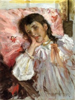William Merritt Chase  - Peintures - Portrait de la fille de l´artiste