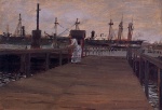 William Merritt Chase  - Peintures - Femmes sur un quai