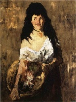 William Merritt Chase  - Peintures - Femme avec panier