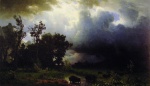 Albert Bierstadt - Peintures - Chemin des bisons 