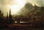 Albert Bierstadt - Bilder Gemälde - By a Mountain Lake