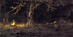 Albert Bierstadt - Peintures - Feu de camp dans la vallée de Yosemite 